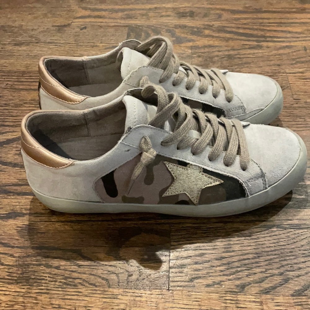 Shu Shop camo suede sneakers